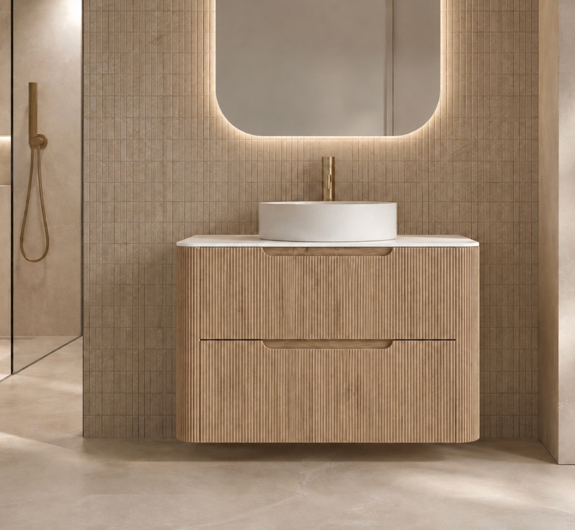 Arlocurve 360 Fluted Wall-hung Vanity 1200mm