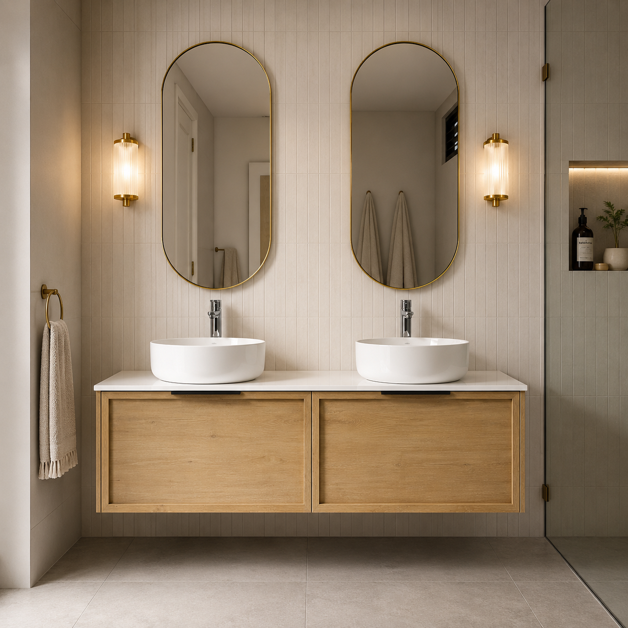 Brayden Shaker-Inspired Wall-Hung Vanity – 1200 mm (Natural Oak)
