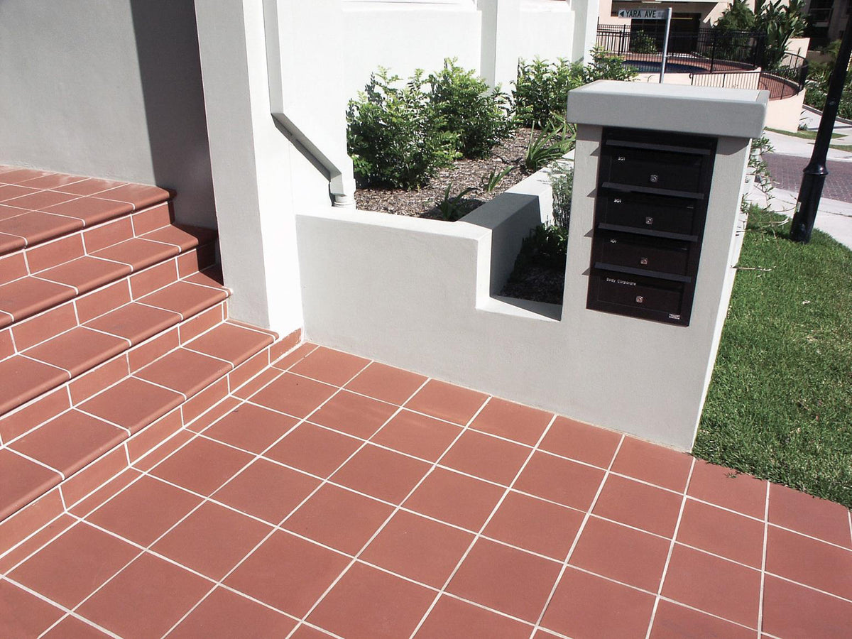 Caldria Red Terracotta matt terracotta tile, 300 x 300 mm, featuring a warm red terracotta colour in a square tile format.