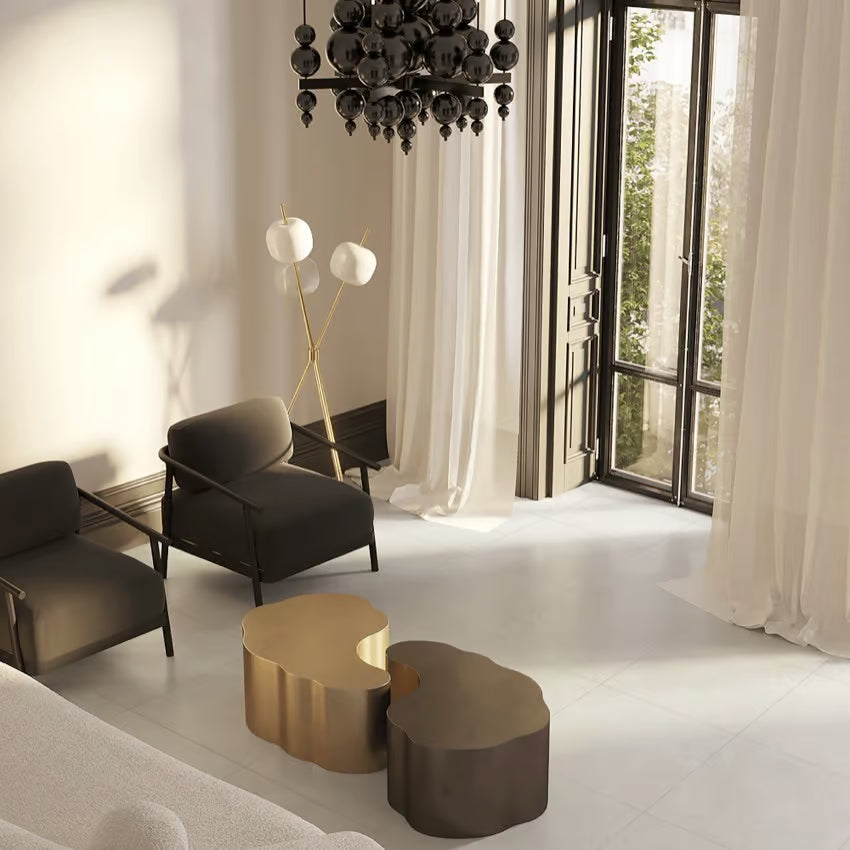 Lava White Amber Porcelain Tile 300 x 600 mm featuring a light white surface with subtle grey undertones and delicate markings.