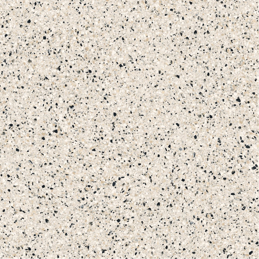 Novella silver matt porcelain tile with a subtle speckled pattern, 300 x 300 mm
