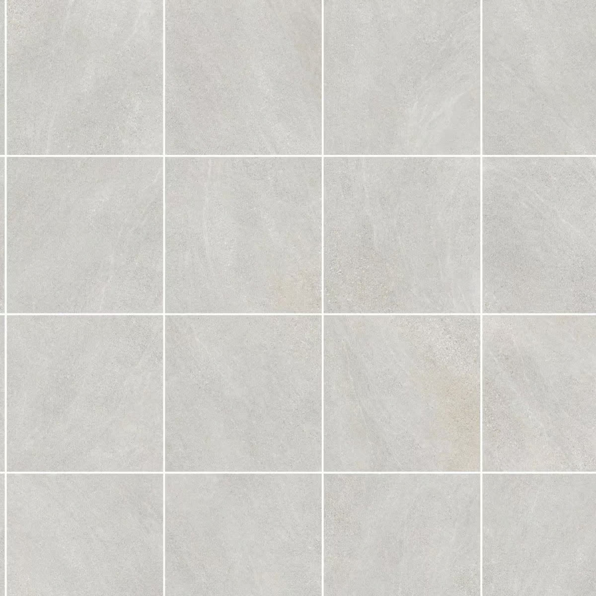 Seranova Grigio matt porcelain tile 600 × 600 mm in a light grey finish