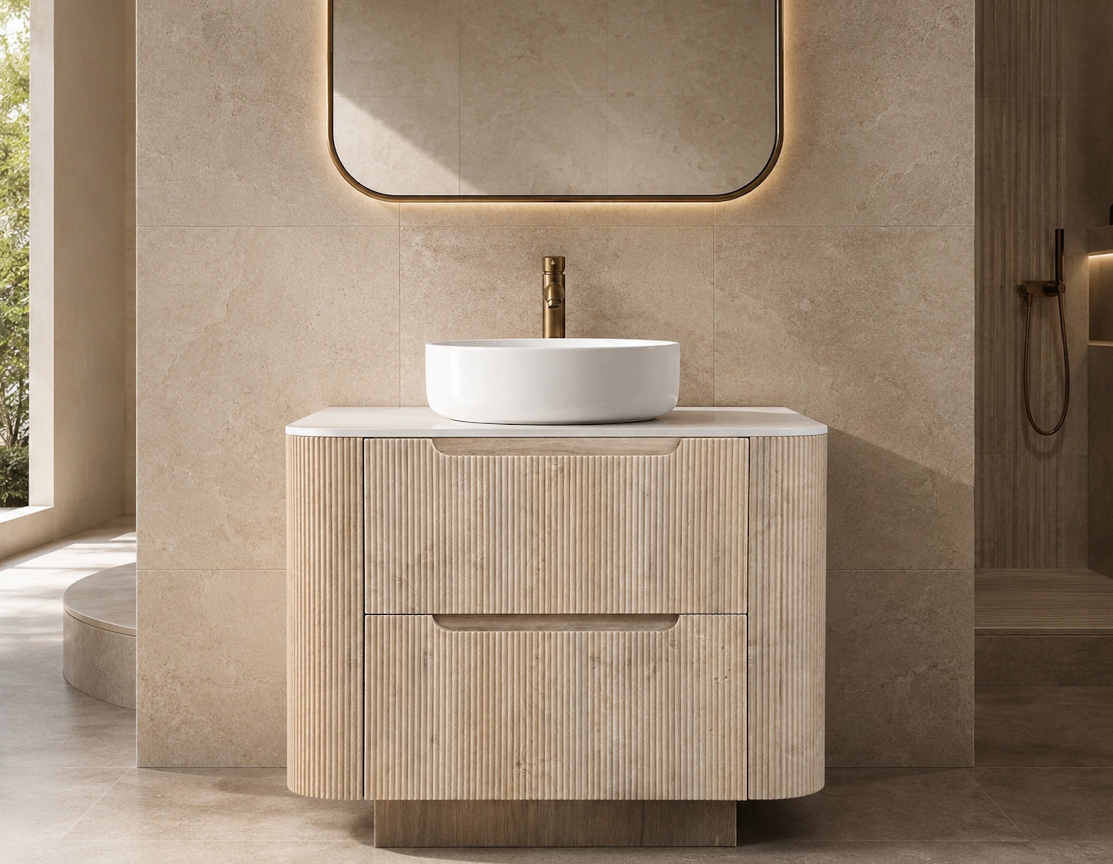 Arlocurve 360 Fluted Floorstanding Vanity 900mm
