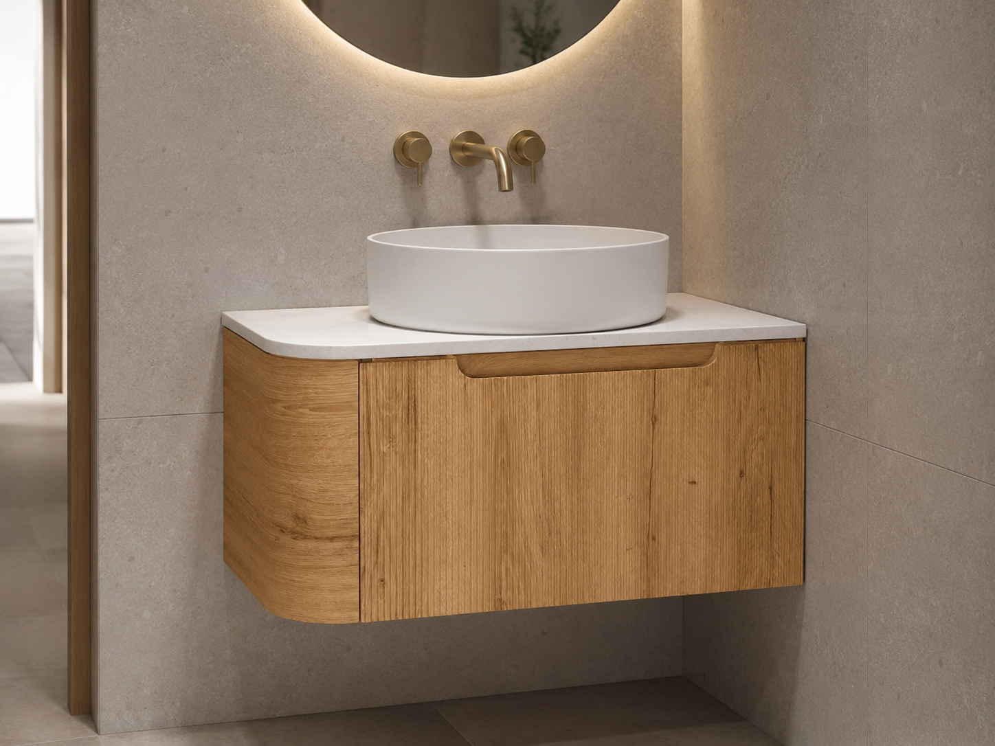 Arlocurve Left Curve Corner Vanity 900mm
