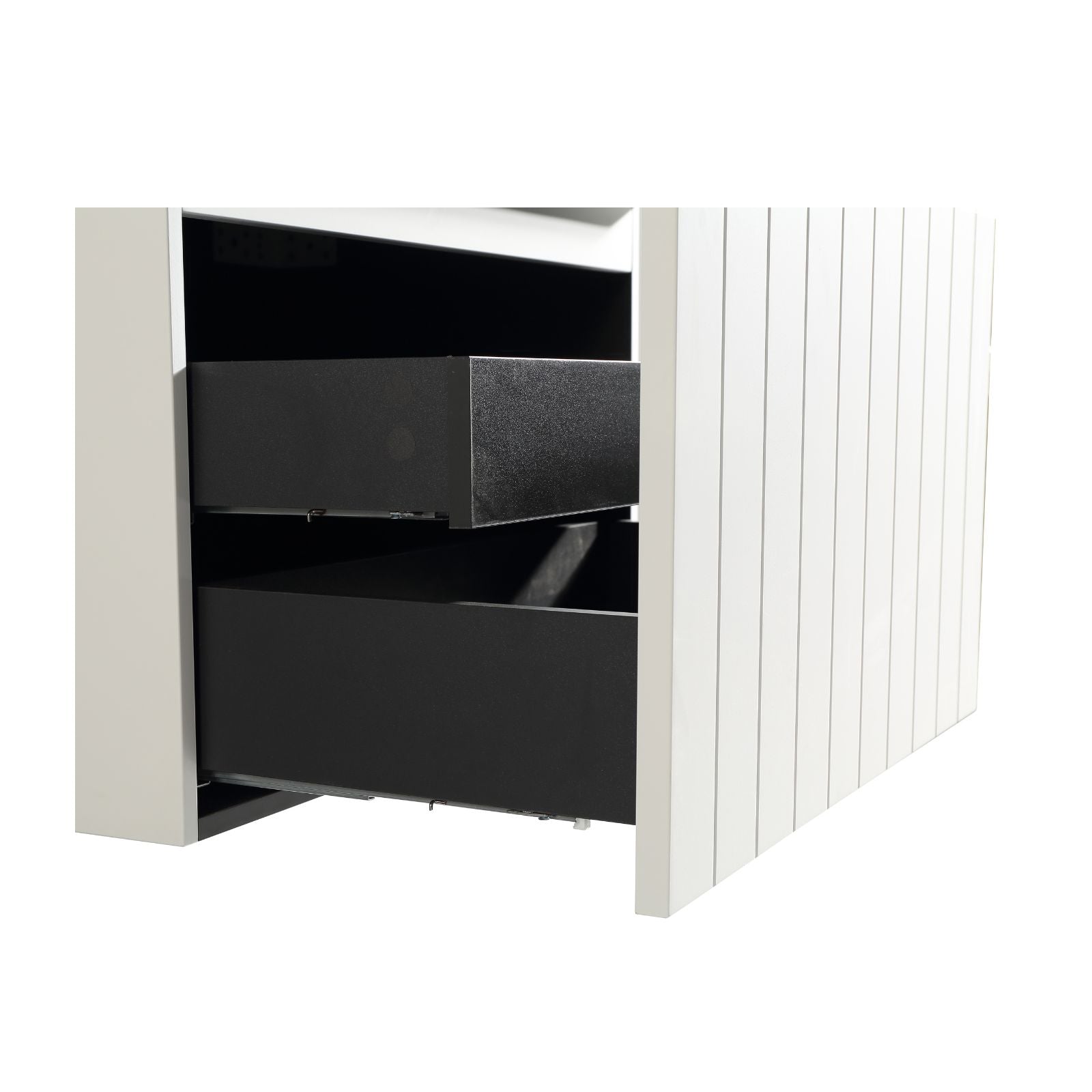 Bayshore vanity 1200mm matte white front drawers detail