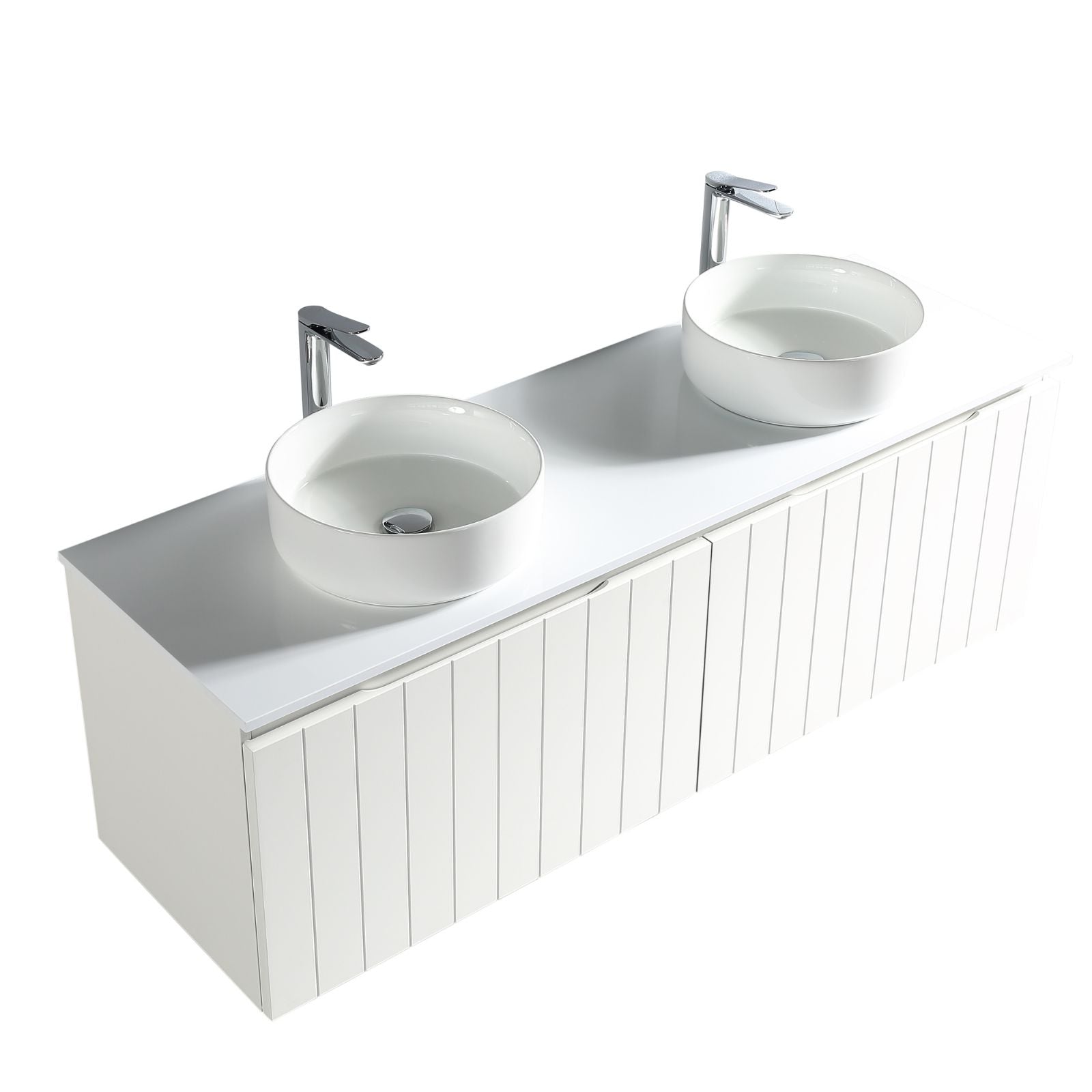 Bayshore vanity 1500mm matte white front top side