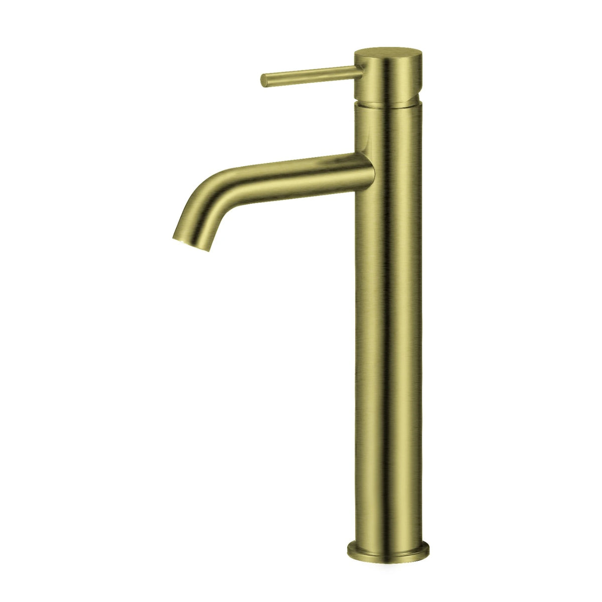Velnora Extended Round Vessel Basin Mixer Brushed Brass