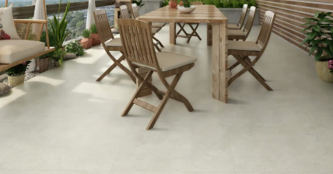 Aurelia Ivory matt porcelain tile 600 x 600 mm with a soft ivory finish