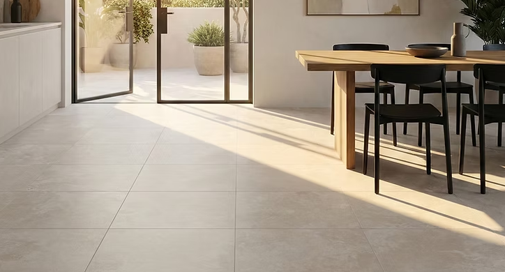 Avelon light beige matt tile 600 x 600 with subtle natural surface texture
