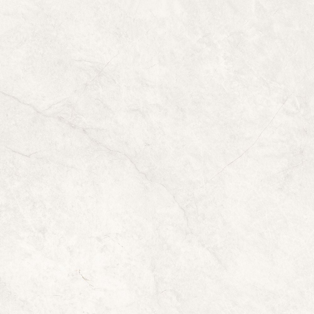 Canterbury White matt porcelain tile in 600 x 600 mm, featuring a soft white base and subtle grey veining for contemporary interiors.