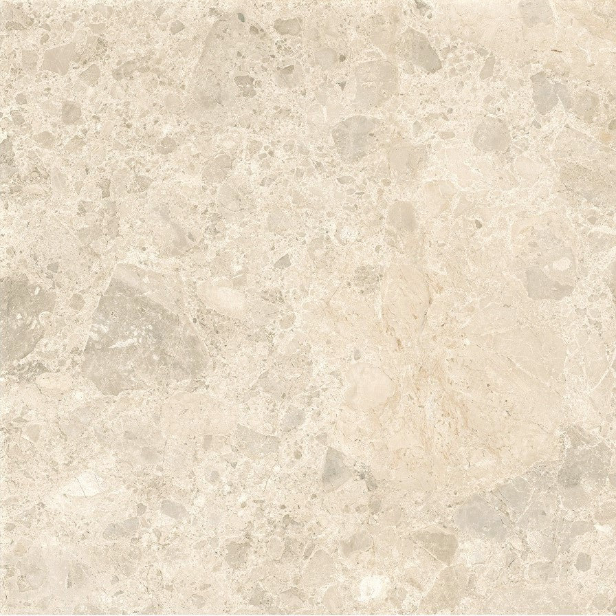 Cavero Light Beige matt porcelain tile in 600 x 600 mm, featuring warm beige tones and detailed surface variation for contemporary interiors.