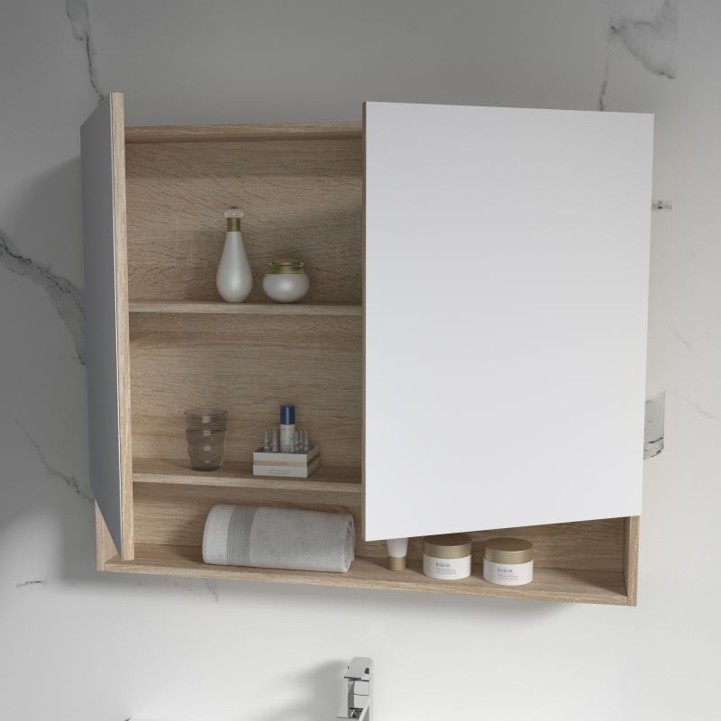 Luna 750mm Natural Oak Shaving Cabinet