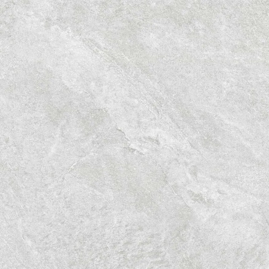 Merovia White 600 x 600 matt rectified tile with subtle stone-inspired texture