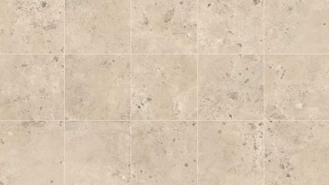 Norevia Beige matt porcelain tile, 600 x 600 mm, featuring a beige surface with subtle cream and light brown variations in a tiled layout.