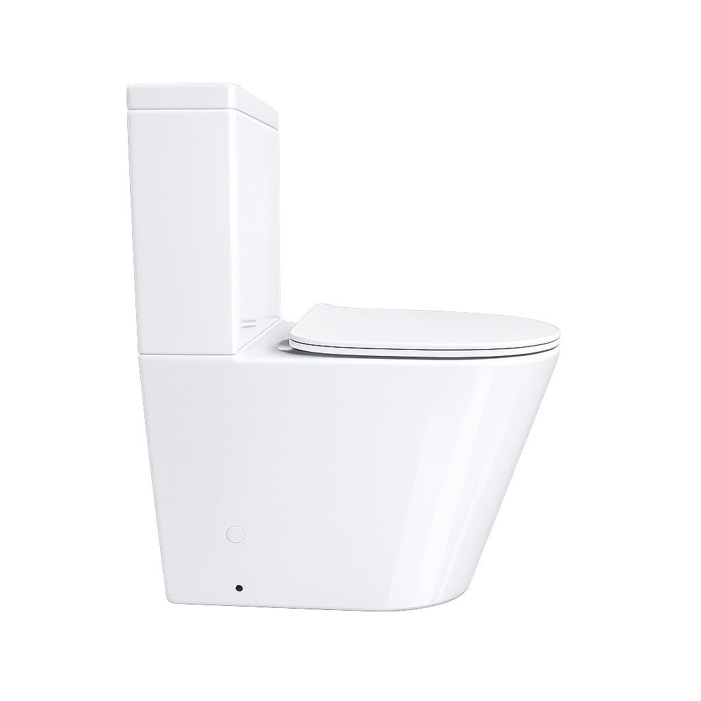 White toilet on a white background