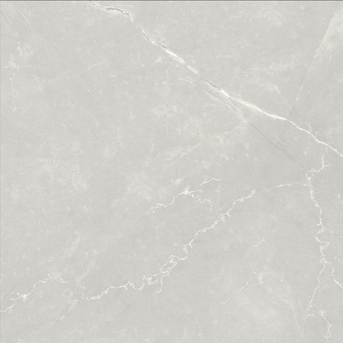 Shop Virella Light Grey Gloss Tile 600 x 600mm, featuring soft grey tones, subtle veining and a refined gloss finish for elegant interiors.