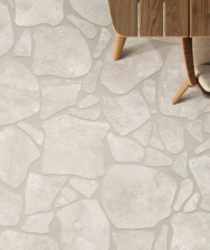Solviera Grey Pave Tile with irregular natural stone-inspired pieces