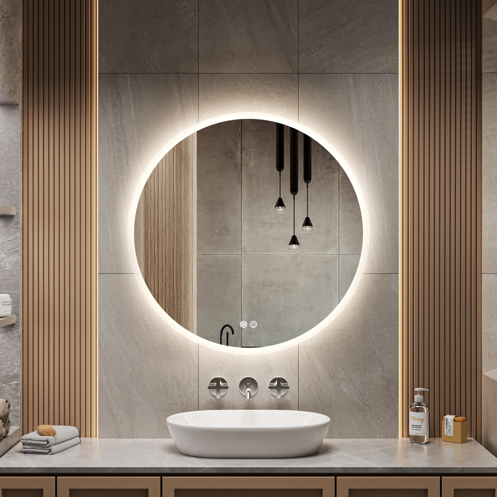VELNORA Round 20mm Edge Mirror 800 mm 4000k