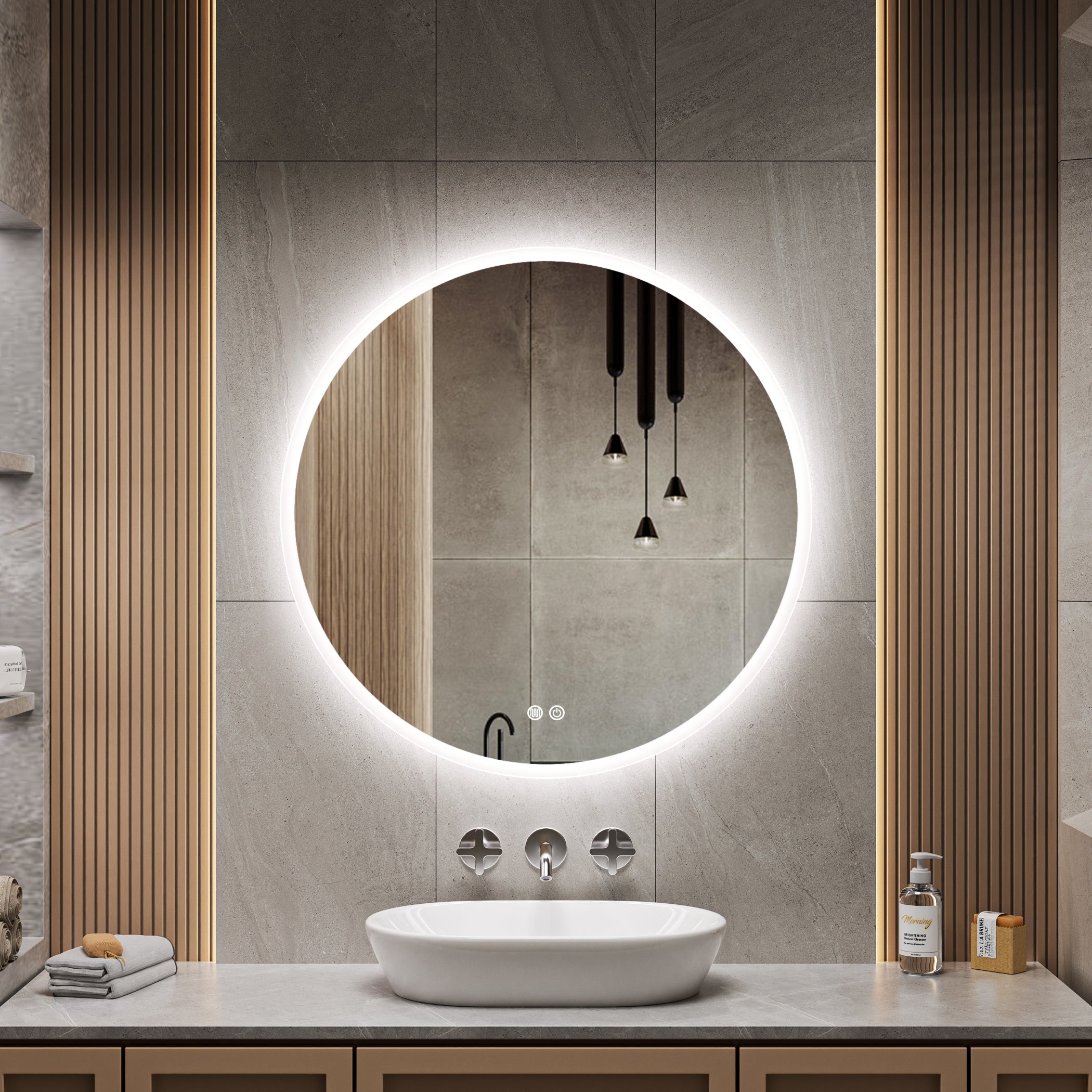 VELNORA Round Edge Mirror 800 mm – 3CCT Anti-Fog