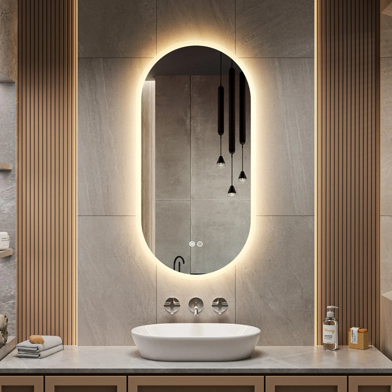 Oval Led Mirror 100 x 500 mm