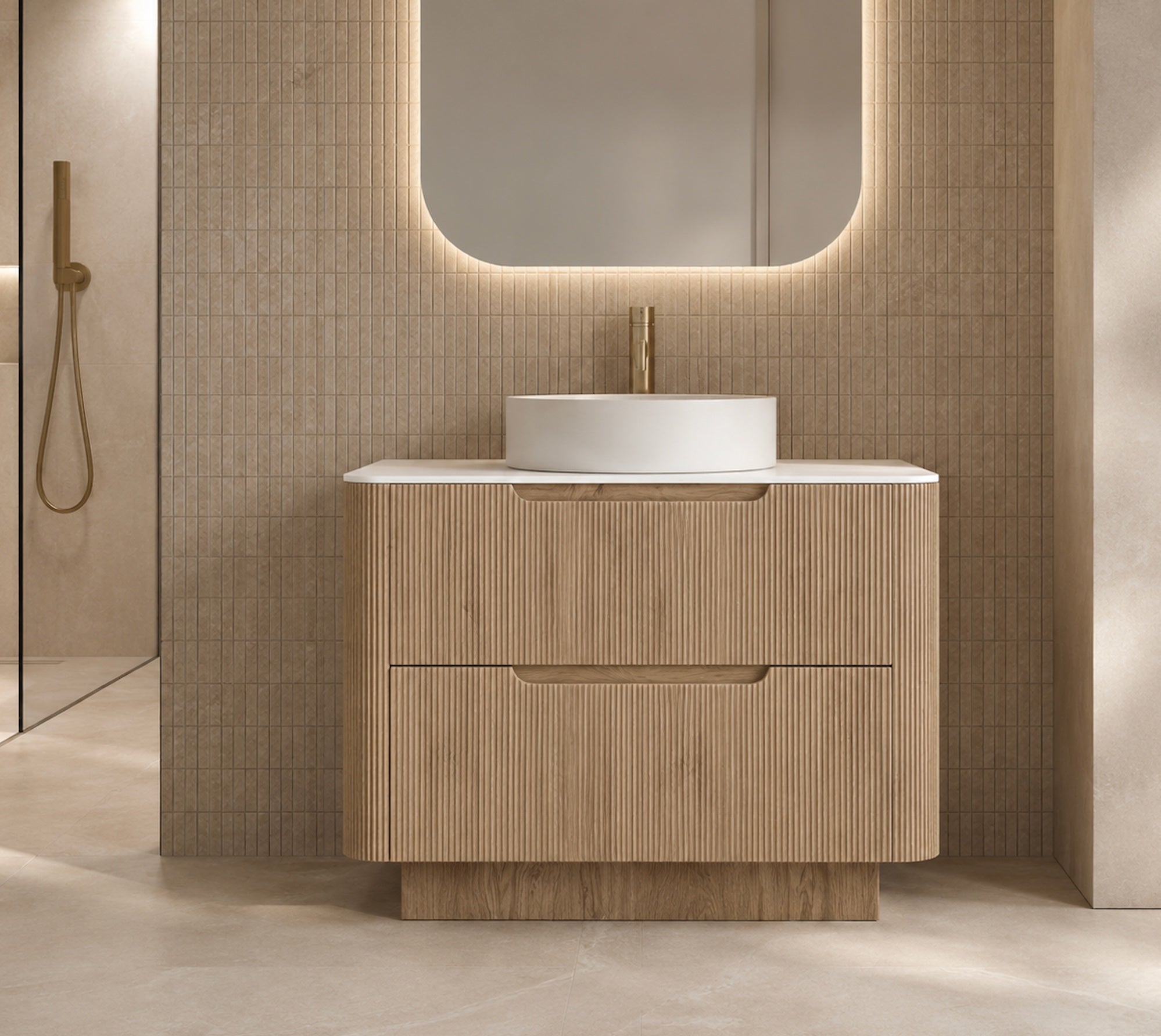 Arlocurve 360 Fluted  Floorstanding Vanity 1200mm