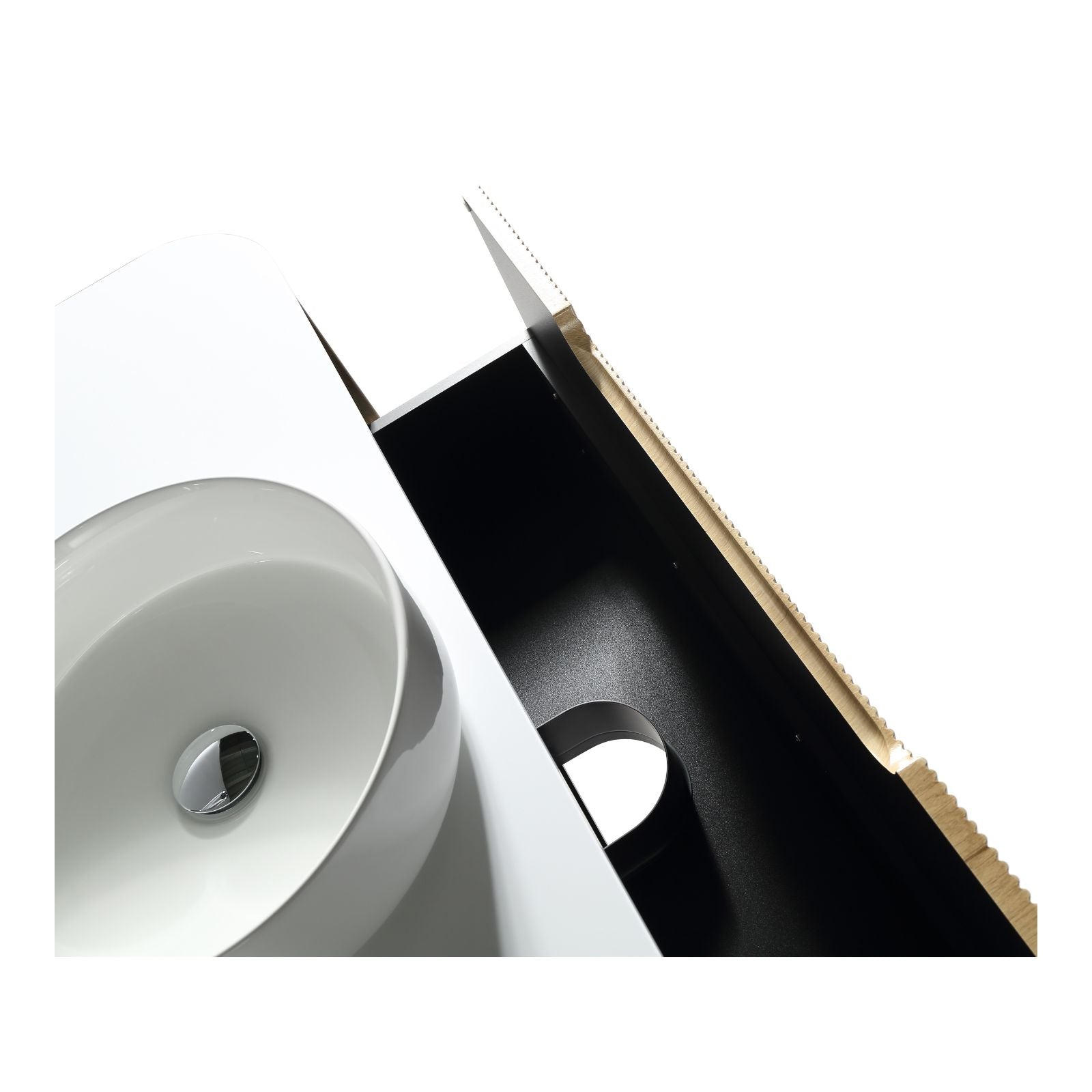 Arlocurve 1200mm wall-hung oak vanity drawer