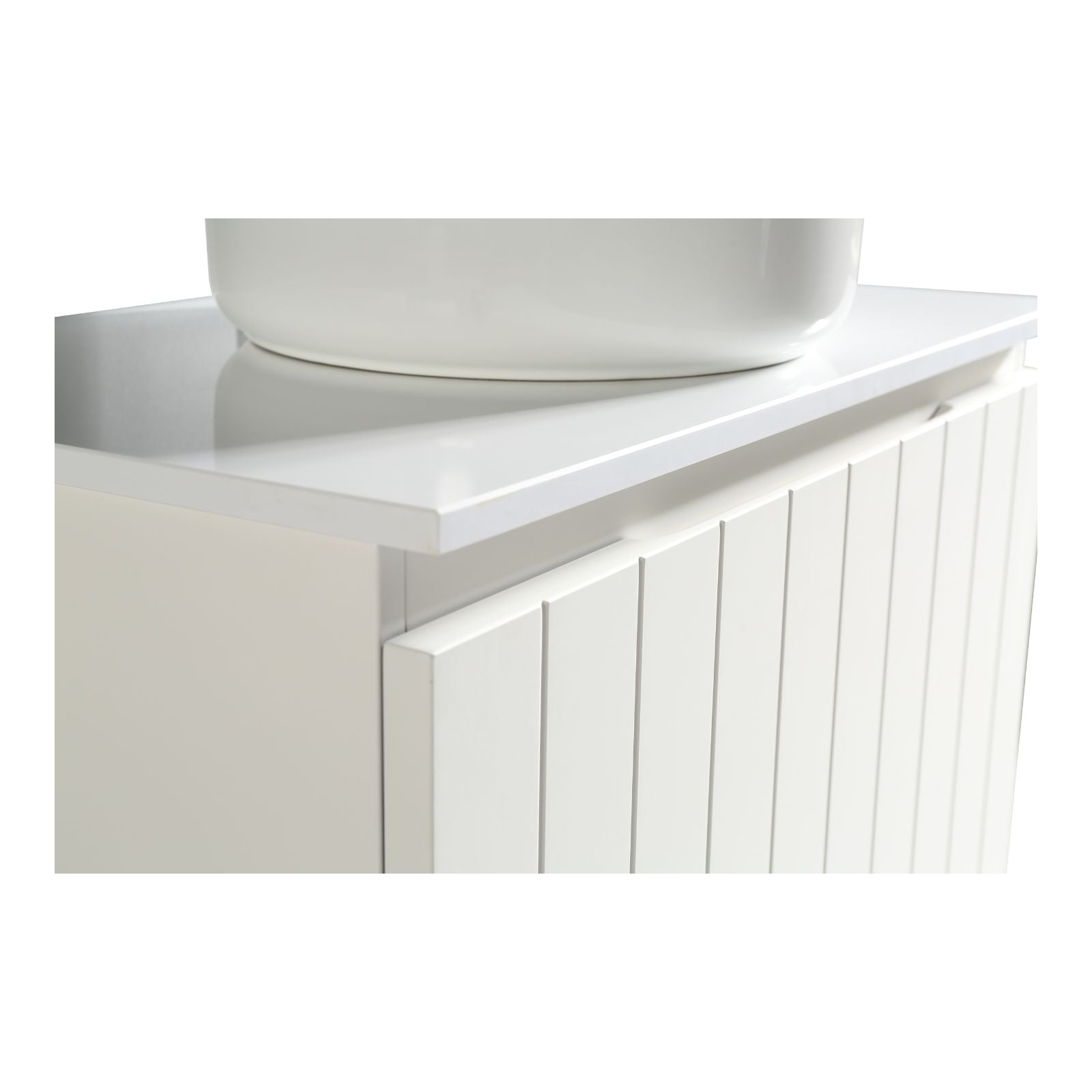hora bayshore vanity 1500mm matte white front handle view