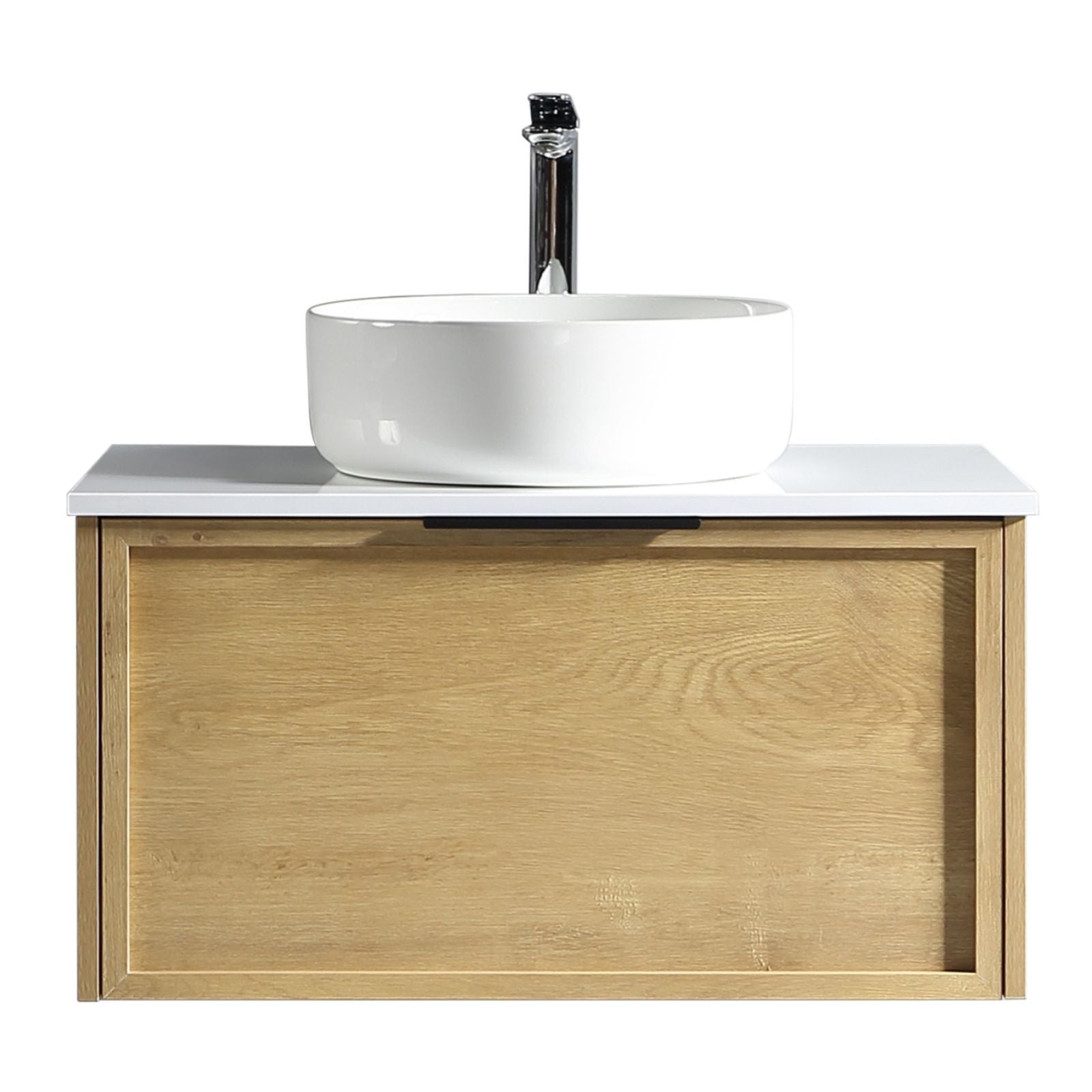 Brayden vanity 750mm natural oak drawer front