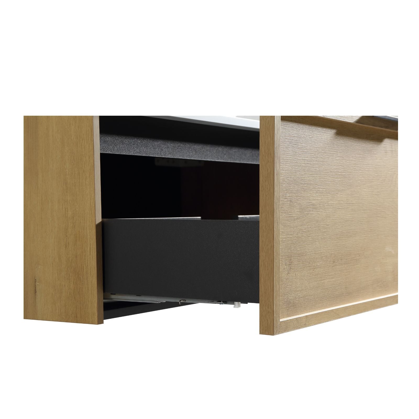 Brayden vanity 750mm natural oak drawer open