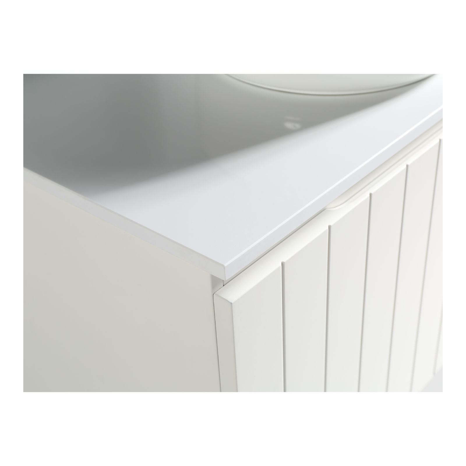 Bayshore vanity 1500mm matte white front corner