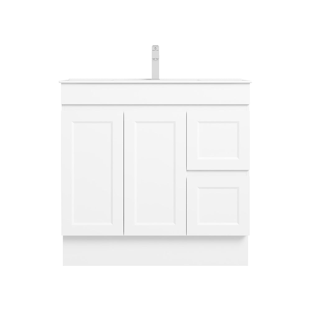 Westbury 900mm Matt White Vanity with Ceramic Top