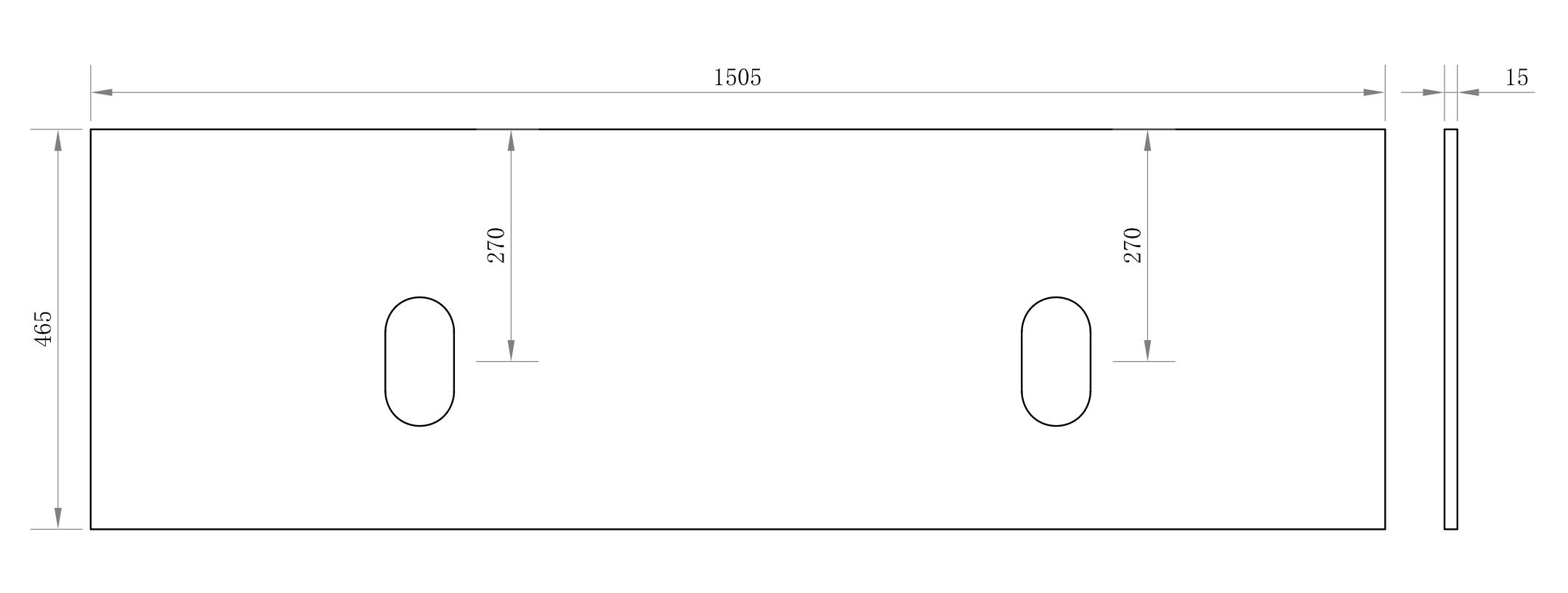 Aeris Stone Vanity Top 1505 mm Rectangular 15 mm thick double-basin cut-outs (Pure white)